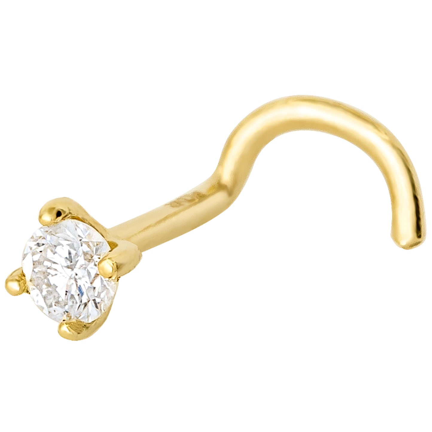 Jewelry Avalanche 20G 14K Gold Diamond Nose Screw Ring Stud