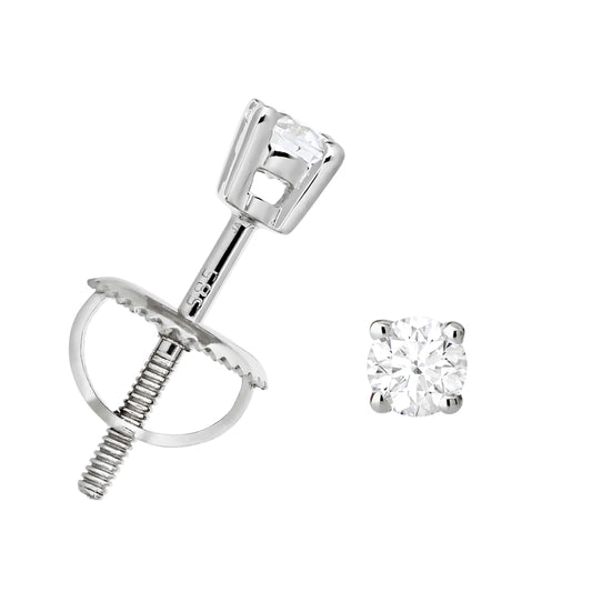 Jewelry Avalanche 14K Gold Solitaire Moissanite Stud Earrings