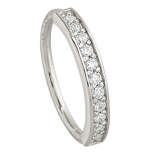 Jewelry Avalanche Solid 20G 14K Gold Moissanite Nose Hoop Ring, 11-stone Nose Ring