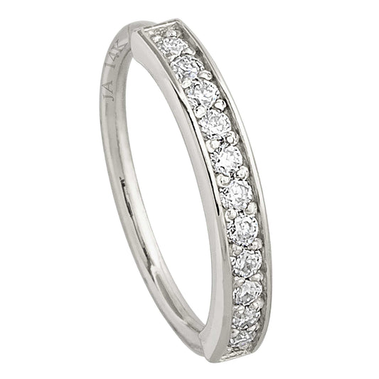 Jewelry Avalanche Solid 20G 14K Gold Prong Set 11-Stone Diamond Nose Ring