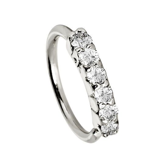 Jewelry Avalanche Unisex 20G 14K Gold Nose Hoop Ring with Diamonds, 6mm Twist-open Nose Ring