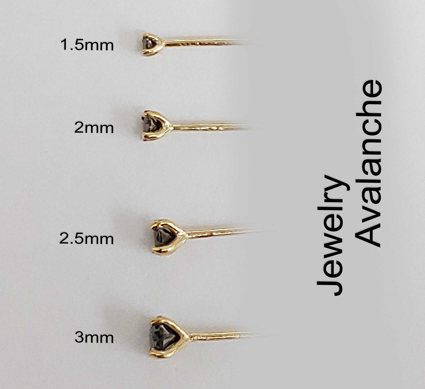 Jewelry Avalanche Black Moissanite 22G 14K Gold L-shape Nose Stud