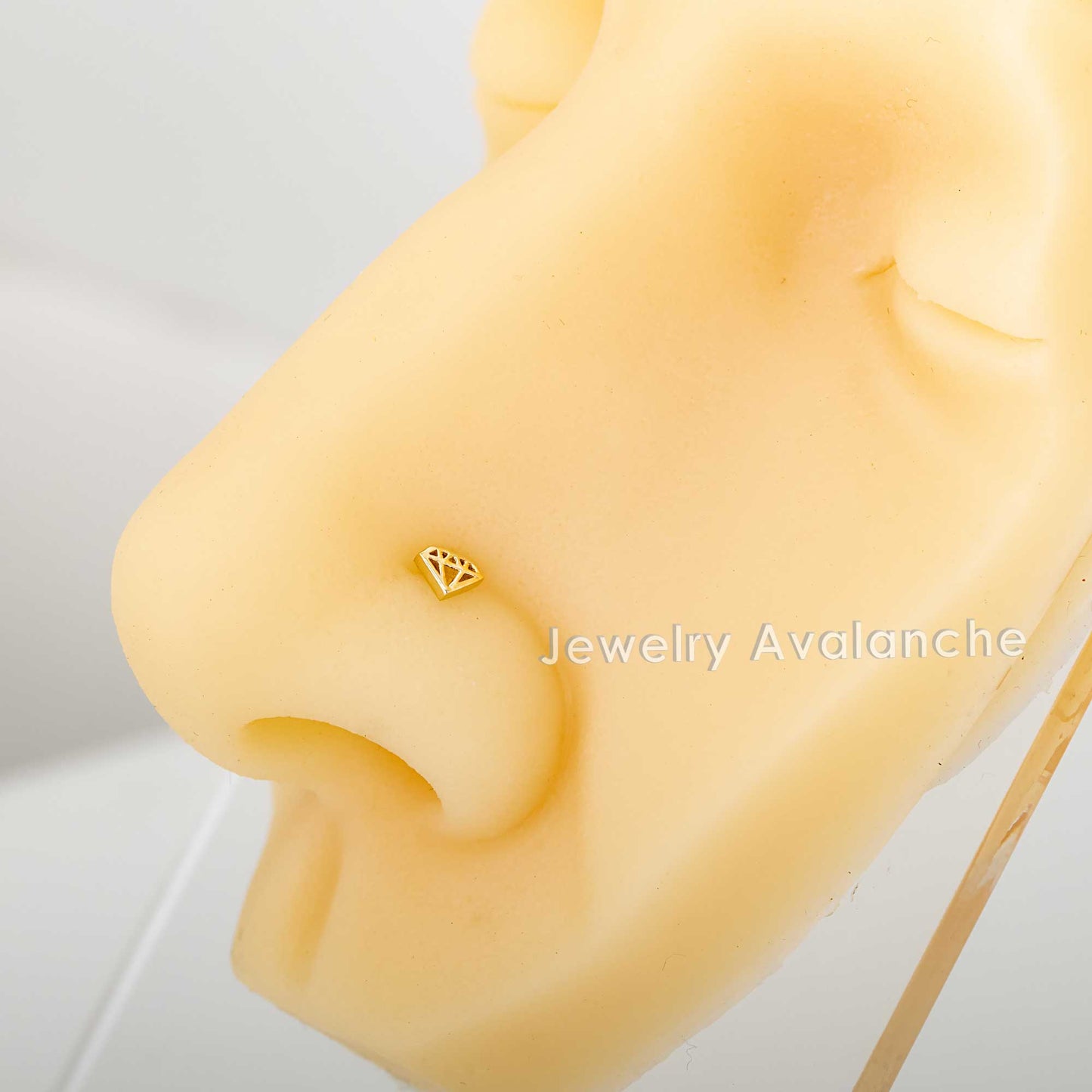 Jewelry Avalanche Diamond icon Top 20G 14K Yellow Gold Nose Bone Nose Ring Stud