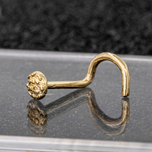 Jewelry Avalanche 20G 14K Yellow Gold Round Nugget Nose Screw Nose Ring Stud
