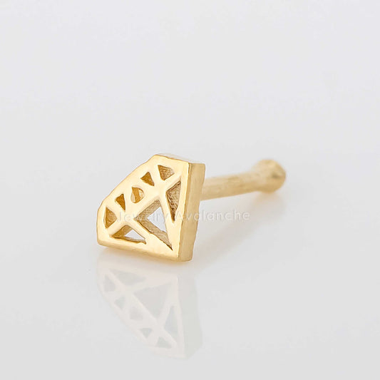 Jewelry Avalanche Diamond icon Top 20G 14K Yellow Gold Nose Bone Nose Ring Stud
