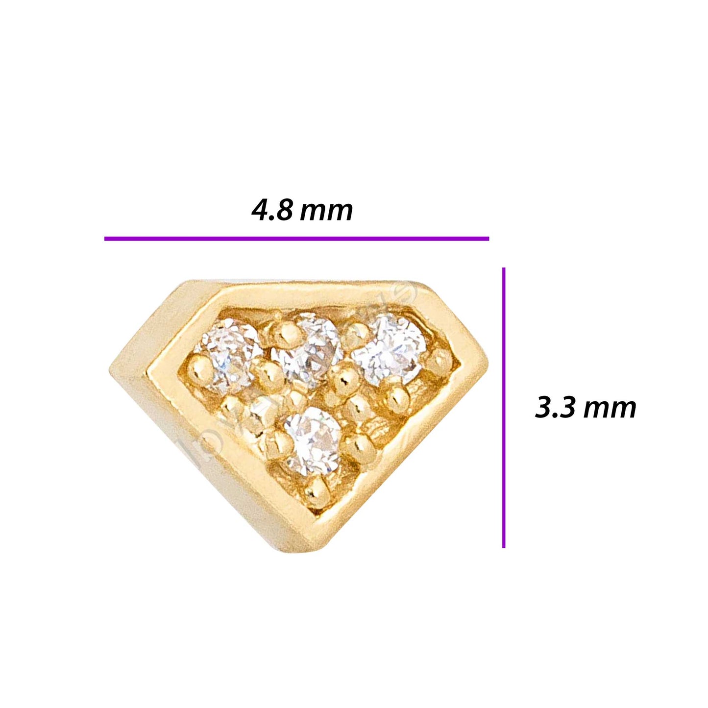 Jewelry Avalanche CZ Accented Diamond icon 20G 14K Yellow Gold Nose Bone Nose Ring Stud