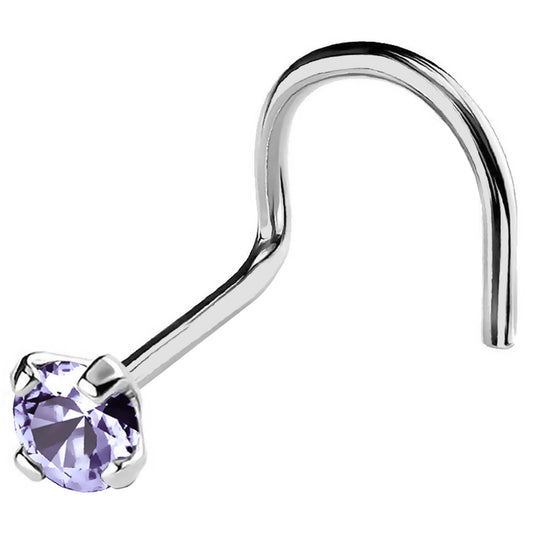 Jewelry Avalanche 22G 14K Gold Nose Screw Nose Stud with Tanzanite Gemstone