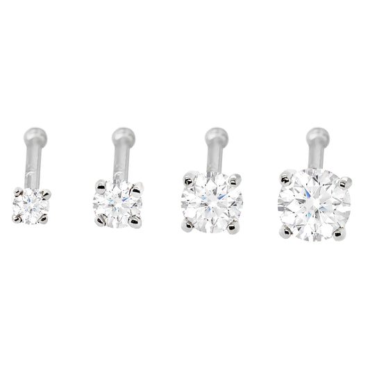 Jewelry Avalanche 22G 14K Gold Ball-end Nose Stud with Moissanite