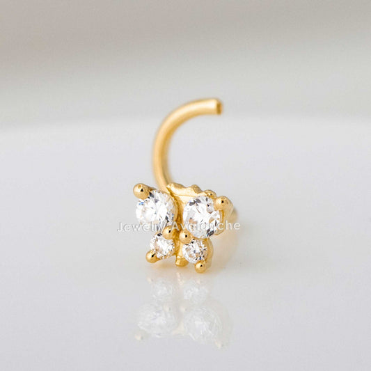 Jewelry Avalanche 20G 14K Yellow Gold Butterfly Nose Screw Nose Ring Stud