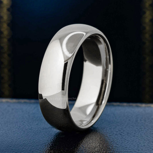 Jewelry Avalanche Polished Shiny Dome Tungsten Carbide Wedding Band, Comfort-fit, 8mm