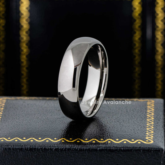 Jewelry Avalanche 6mm Dome Dark Gray IP Polished Tungsten Carbide Men Women Wedding Band