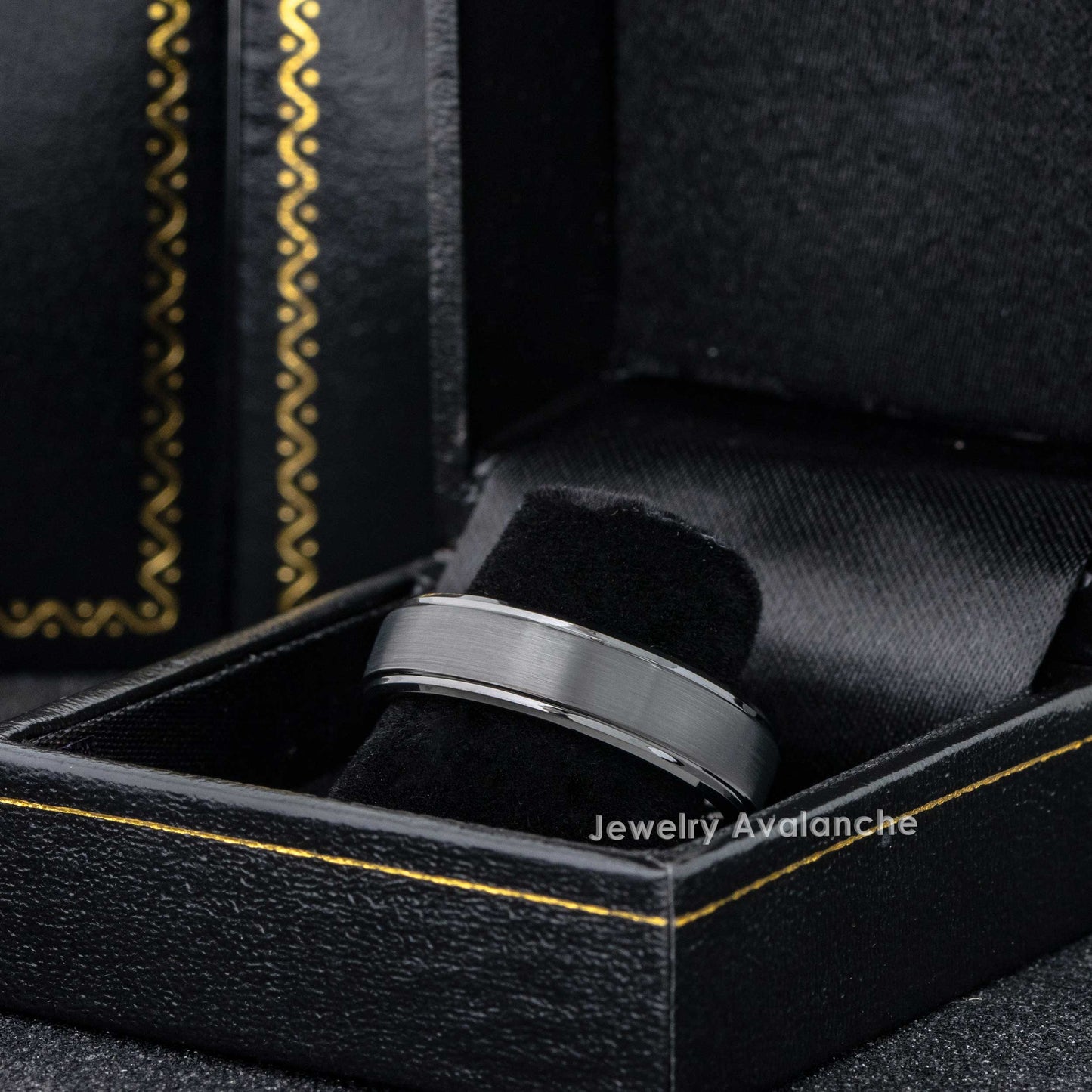 Jewelry Avalanche 6mm Dark-gray Tungsten Carbide Wedding Band, Comfort-fit, Unisex