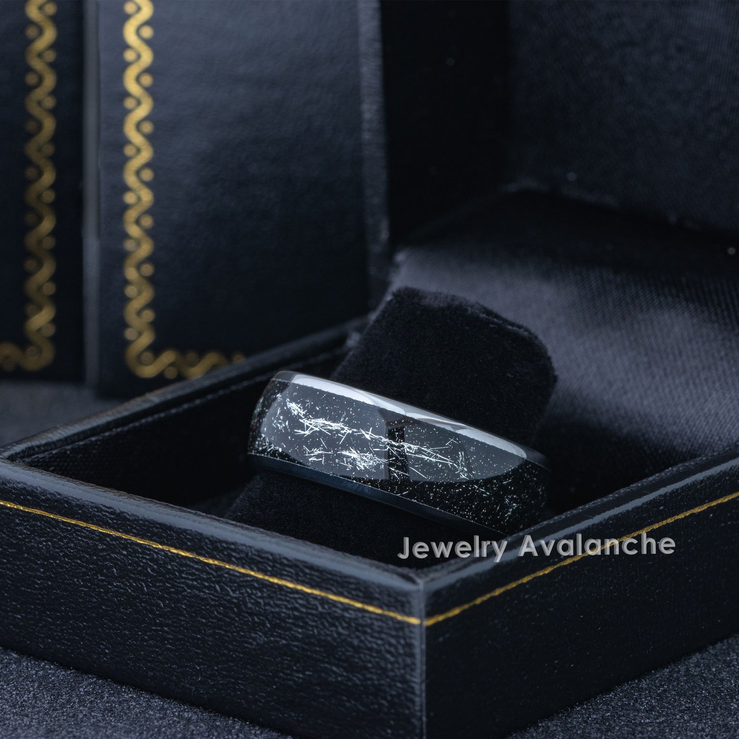 Jewelry Avalanche 8mm Dome Cosmic Galaxy Ring White Meteorite Tungsten Carbide Mens Wedding Band