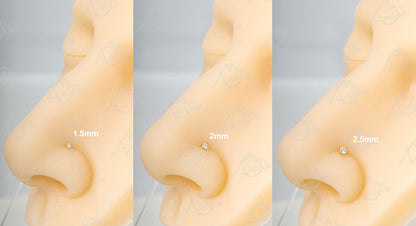 Jewelry Avalanche 22G 14K Gold Corkscrew Nose Stud with Diamond