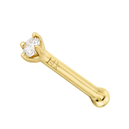 Jewelry Avalanche 20G 14K Gold Diamond Nose Bone Stud Nose Ring, Ball-end Nose Stud