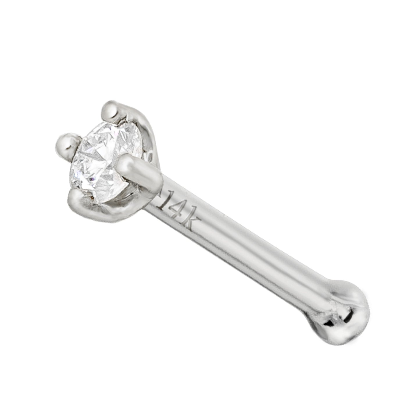 Jewelry Avalanche 20G 14K Gold Diamond Nose Bone Stud Nose Ring, Ball-end Nose Stud