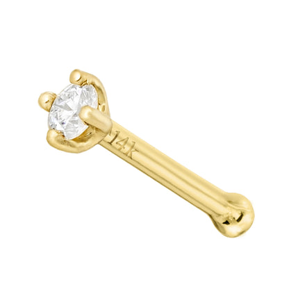 Jewelry Avalanche 20G 14K Gold Diamond Nose Bone Stud Nose Ring, Ball-end Nose Stud