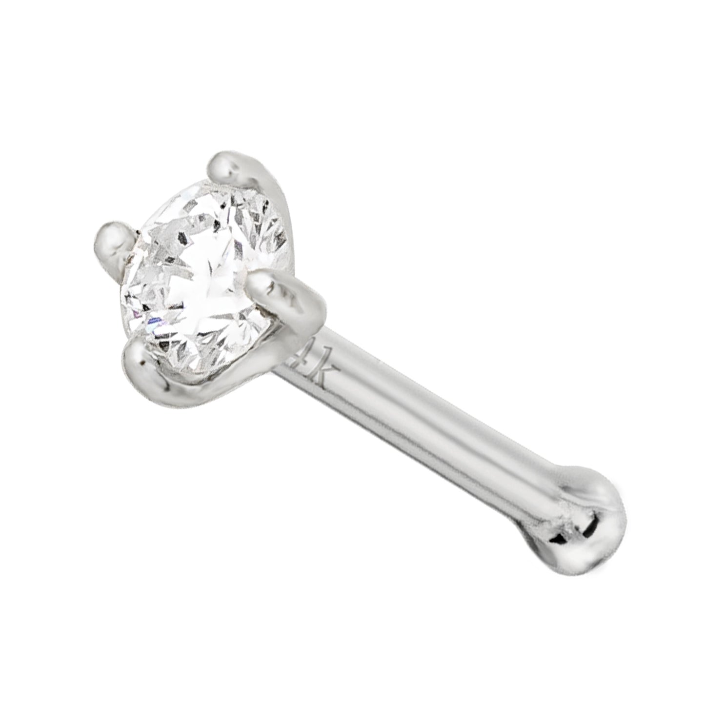 Jewelry Avalanche 20G 14K Gold Diamond Nose Bone Stud Nose Ring, Ball-end Nose Stud