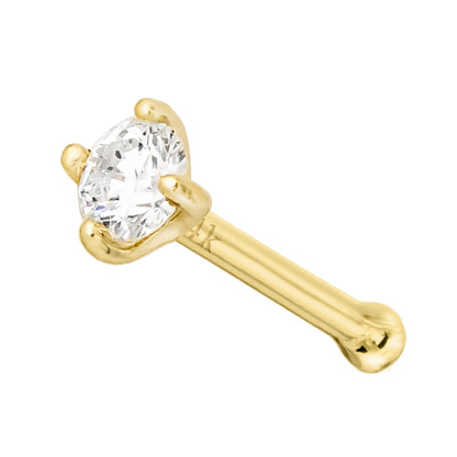 Jewelry Avalanche 20G 14K Gold Diamond Nose Bone Stud Nose Ring, Ball-end Nose Stud