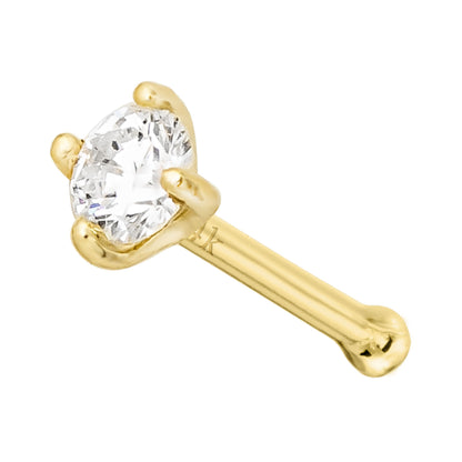 Jewelry Avalanche 20G 14K Gold Diamond Nose Bone Stud Nose Ring, Ball-end Nose Stud