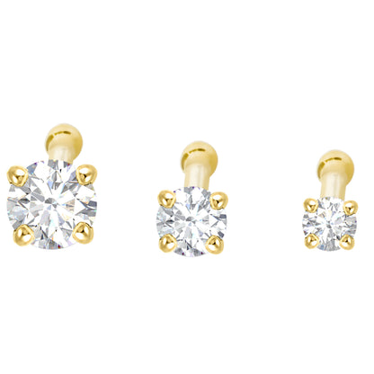 Jewelry Avalanche 20G 14K Gold Diamond Nose Bone Stud Nose Ring, Ball-end Nose Stud