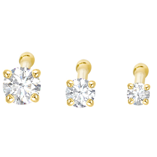 Jewelry Avalanche 20G 14K Gold Diamond Nose Bone Stud Nose Ring, Ball-end Nose Stud