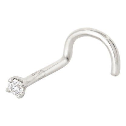 Jewelry Avalanche 20G 14K Gold Diamond Nose Screw Ring Stud
