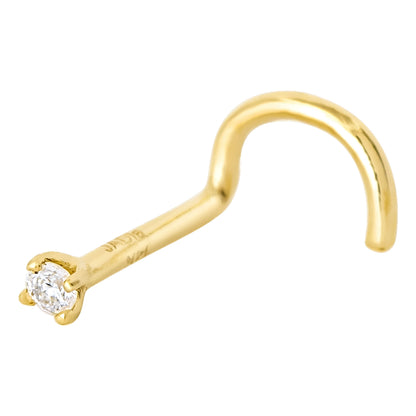 Jewelry Avalanche 20G 14K Gold Diamond Nose Screw Ring Stud
