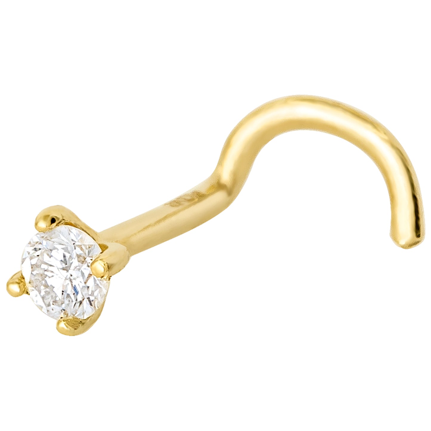 Jewelry Avalanche 20G 14K Gold Diamond Nose Screw Ring Stud
