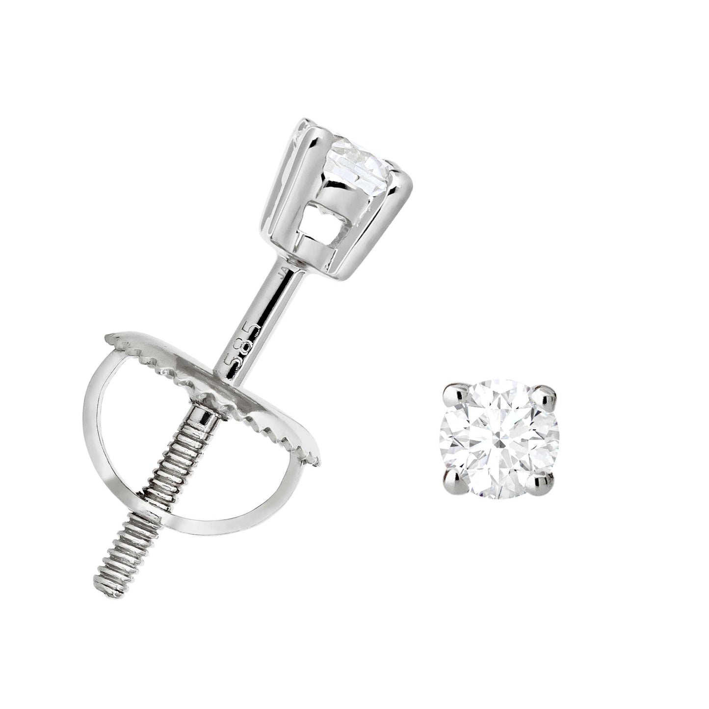 Jewelry Avalanche 14K Gold Solitaire Moissanite Stud Earrings