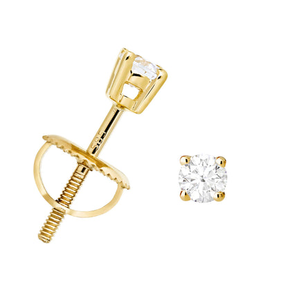 Jewelry Avalanche 14K Gold Solitaire Moissanite Stud Earrings
