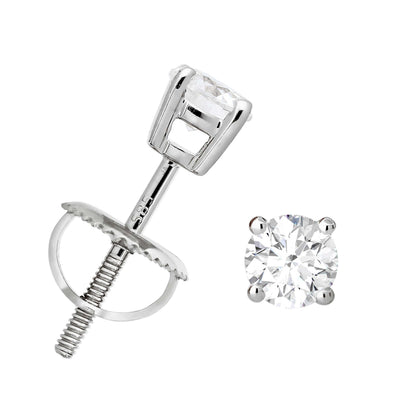 Jewelry Avalanche 14K Gold Solitaire Moissanite Stud Earrings