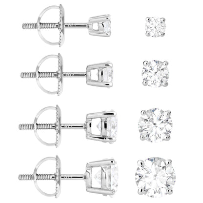Jewelry Avalanche 14K Gold Solitaire Moissanite Stud Earrings