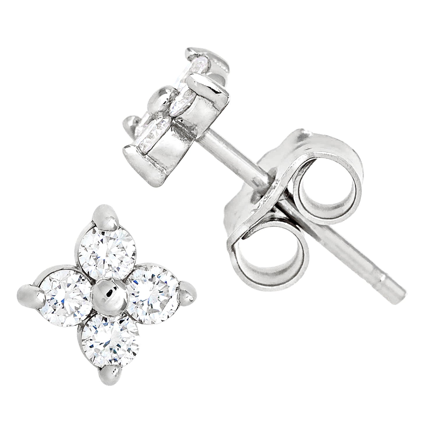 Jewelry Avalanche Womens 14K Gold 4-Stone 0.24 ctw Diamond Stud Earrings