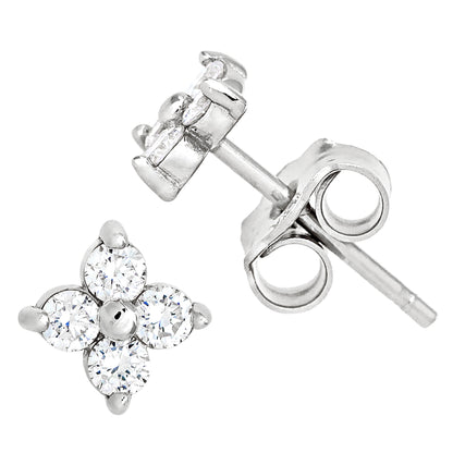 Jewelry Avalanche Womens 14K Gold 4-Stone 0.24 ctw Diamond Stud Earrings