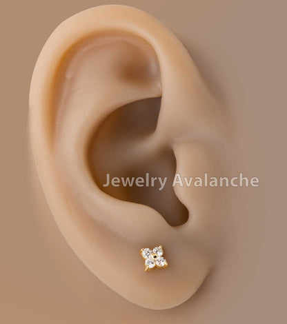 Jewelry Avalanche Womens 14K Gold 4-Stone 0.24 ctw Diamond Stud Earrings