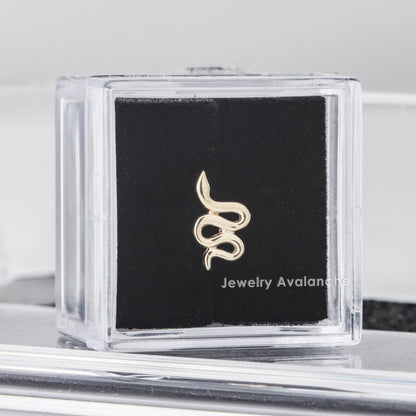 Jewelry Avalanche Solid 14K Gold Snake Labret Stud, Helix, Tragus, 8mm Post, Internally Threaded, Flat Back
