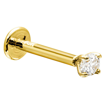 Jewelry Avalanche Unisex 16G 14K Gold 2.5mm Moissanite Labret Studs, Monroe, Lip Ring, 16G
