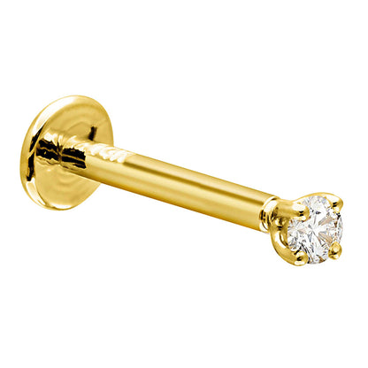 Jewelry Avalanche Unisex 16G 14K Gold 2mm Moissanite Labret Studs, Monroe, Lip Ring, 16G