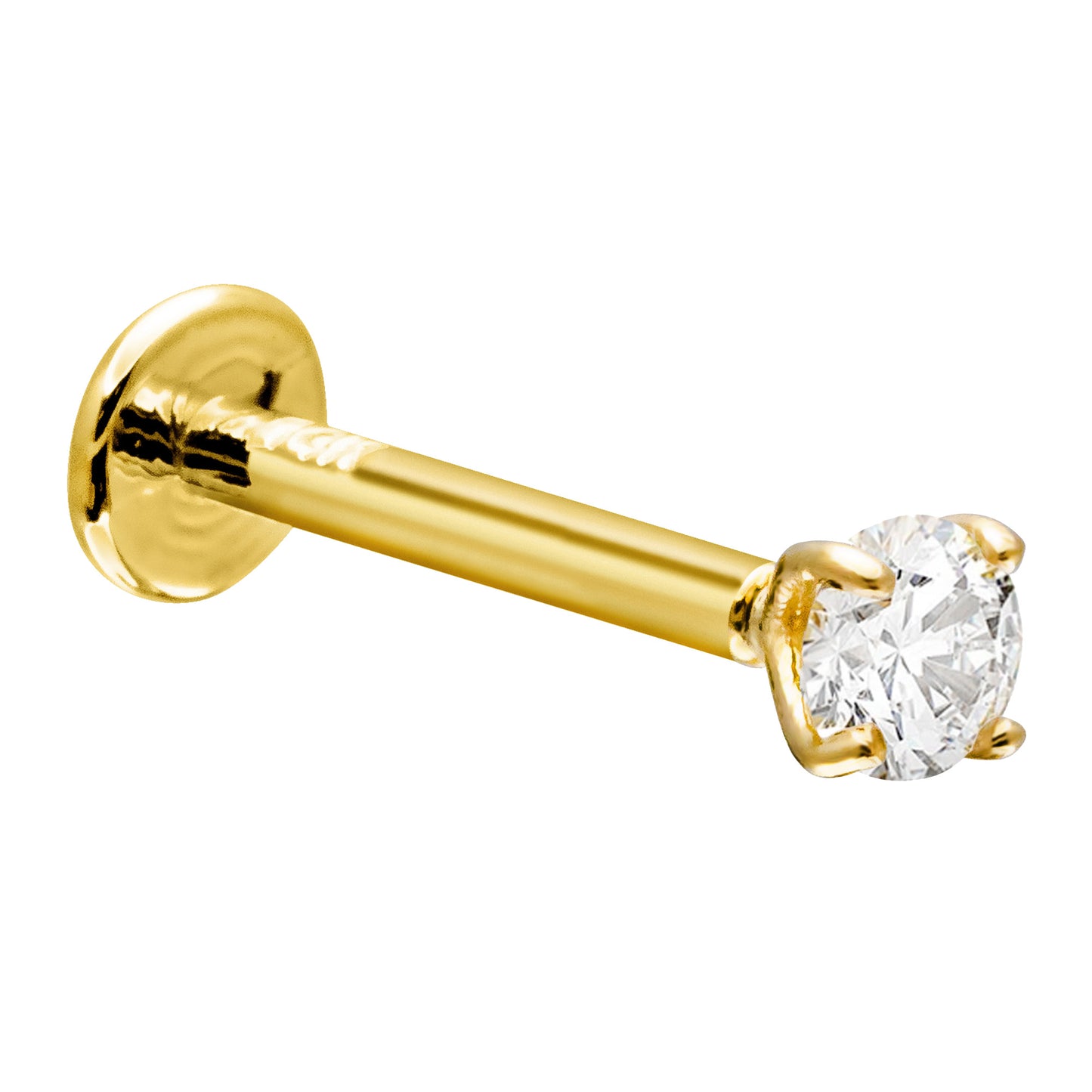 Jewelry Avalanche Unisex 16G 14K Gold 3mm Moissanite Labret Studs, Monroe, Lip Ring, 16G