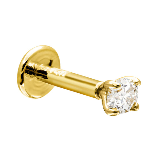 Jewelry Avalanche Unisex 16G 14K Gold 2.5mm Moissanite Labret Studs, Monroe, Lip Ring, 16G
