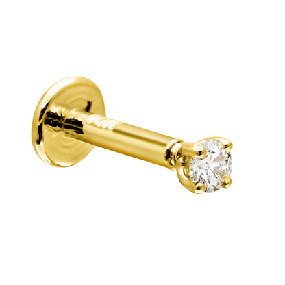 Jewelry Avalanche Unisex 16G 14K Gold 2mm Moissanite Labret Studs, Monroe, Lip Ring, 16G