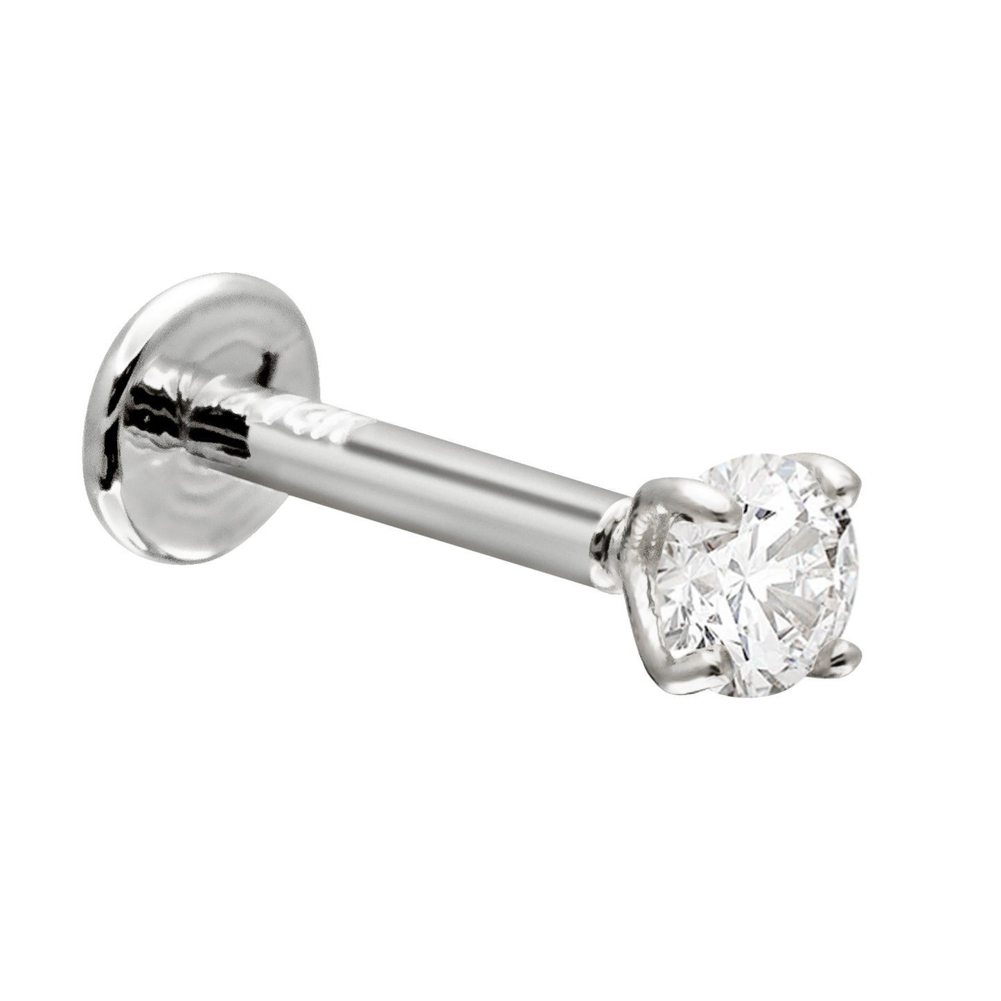 Jewelry Avalanche Unisex 16G 14K Gold 3mm Moissanite Labret Studs, Monroe, Lip Ring, 16G