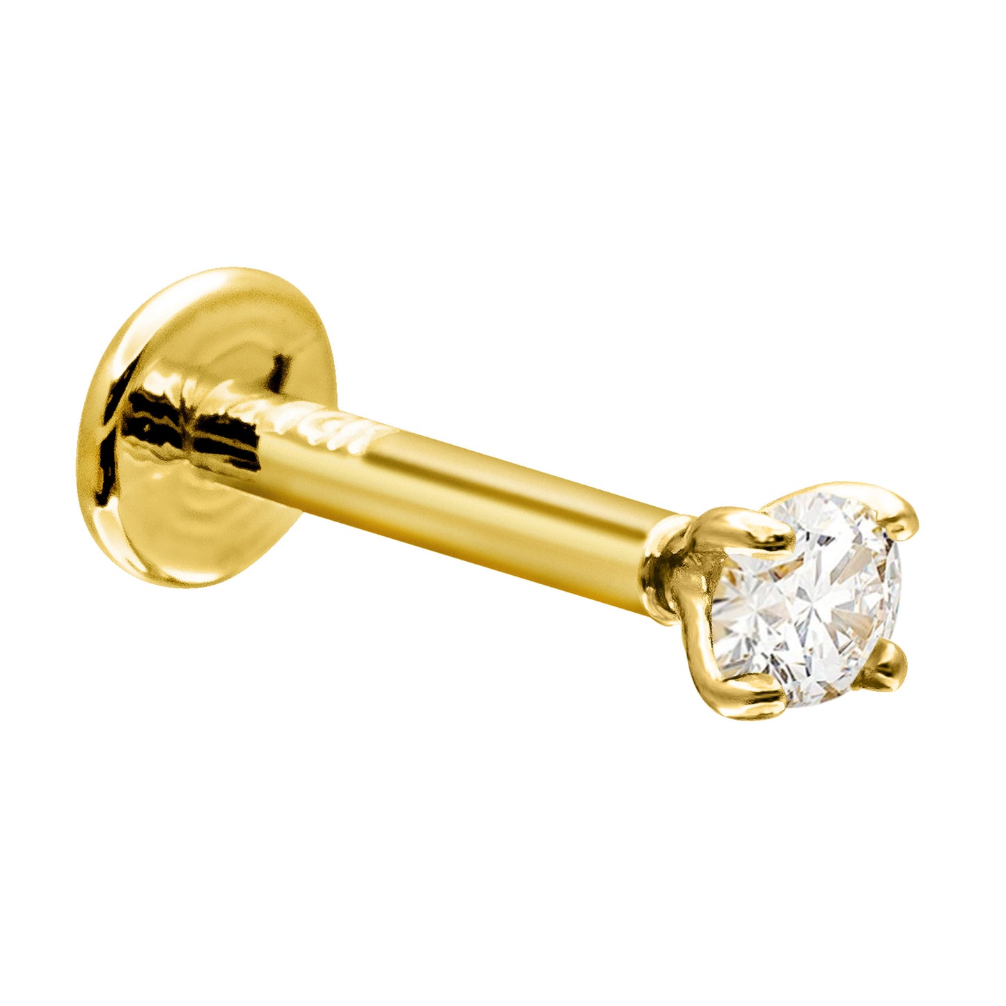 Jewelry Avalanche Unisex 16G 14K Gold 2.5mm Moissanite Labret Studs, Monroe, Lip Ring, 16G