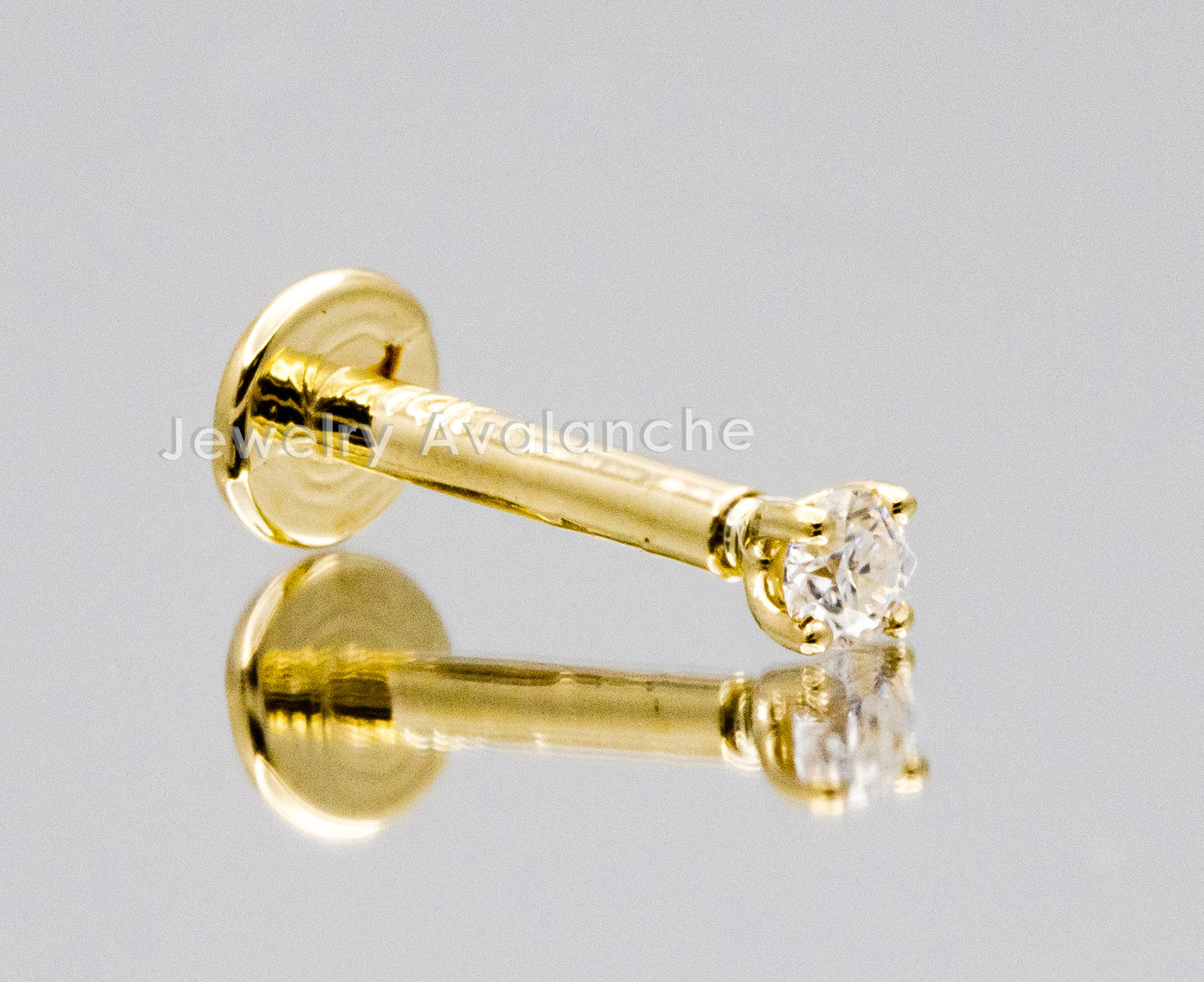 Jewelry Avalanche Unisex 16G 14K Gold 2mm Moissanite Labret Studs, Monroe, Lip Ring, 16G