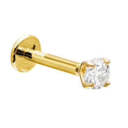 Jewelry Avalanche Unisex 16G 14K Gold 3mm Moissanite Labret Studs, Monroe, Lip Ring, 16G