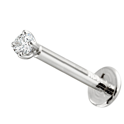 Jewelry Avalanche Unisex 14K Gold 2mm Diamond Labret Studs, Monroe, Lip Ring, 16G