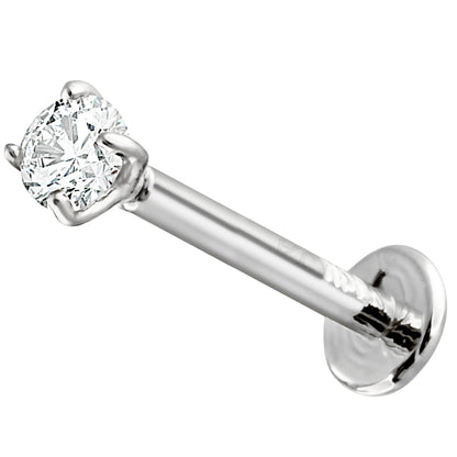 Jewelry Avalanche Unisex 14K Gold 2.5mm Diamond Labret Studs, Monroe, Lip Ring, 16G