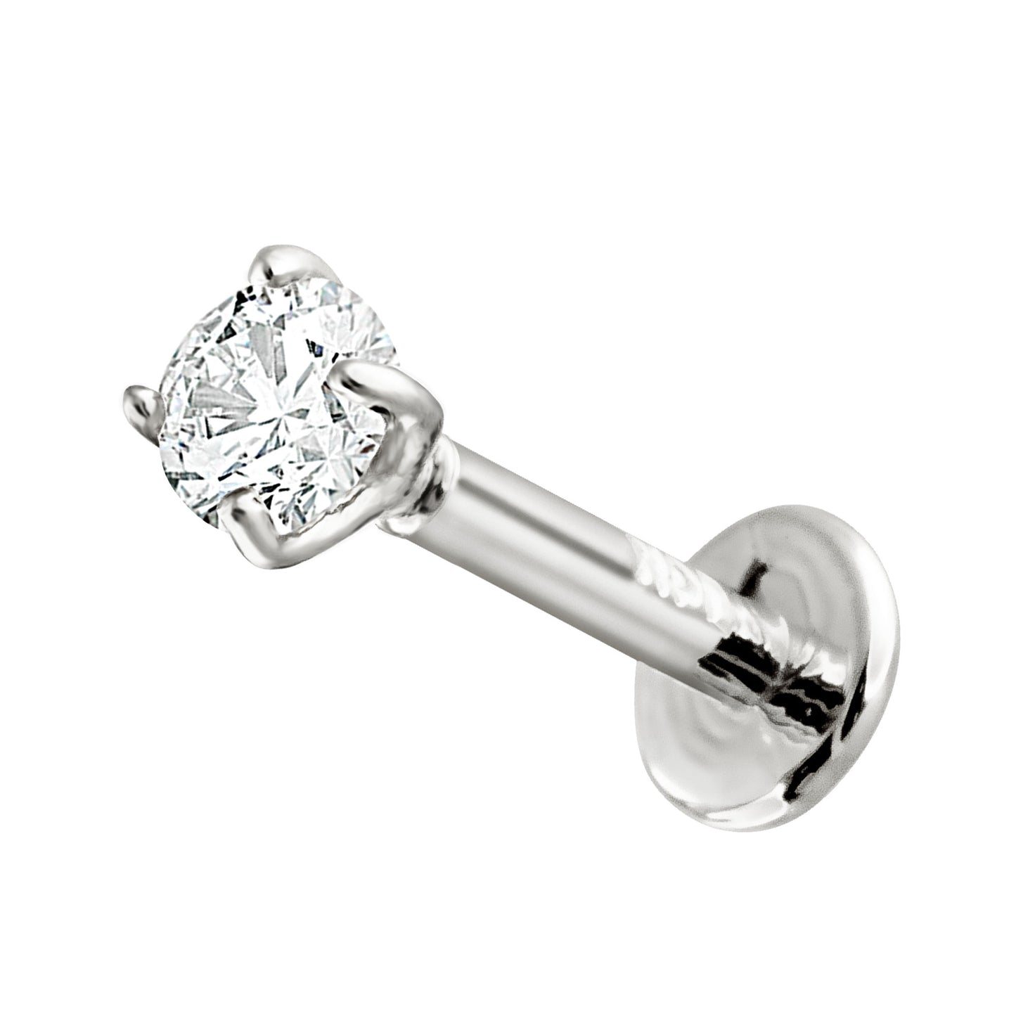 Jewelry Avalanche Unisex 14K Gold 2.5mm Diamond Labret Studs, Monroe, Lip Ring, 16G