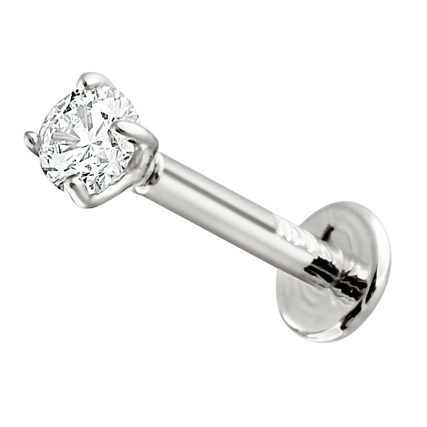 Jewelry Avalanche Unisex 14K Gold 2.5mm Diamond Labret Studs, Monroe, Lip Ring, 16G
